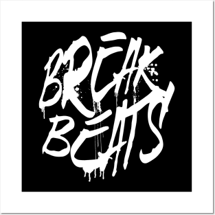 BREAKBEAT  - Spray Signature (white) Posters and Art